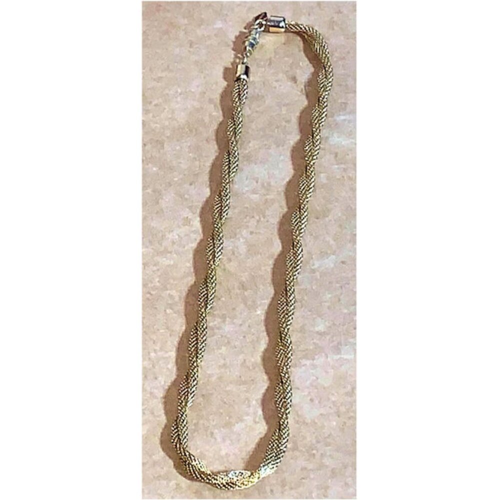Gold Twisted Rope Necklace - 8 inch Choker - Picture 5 of 5